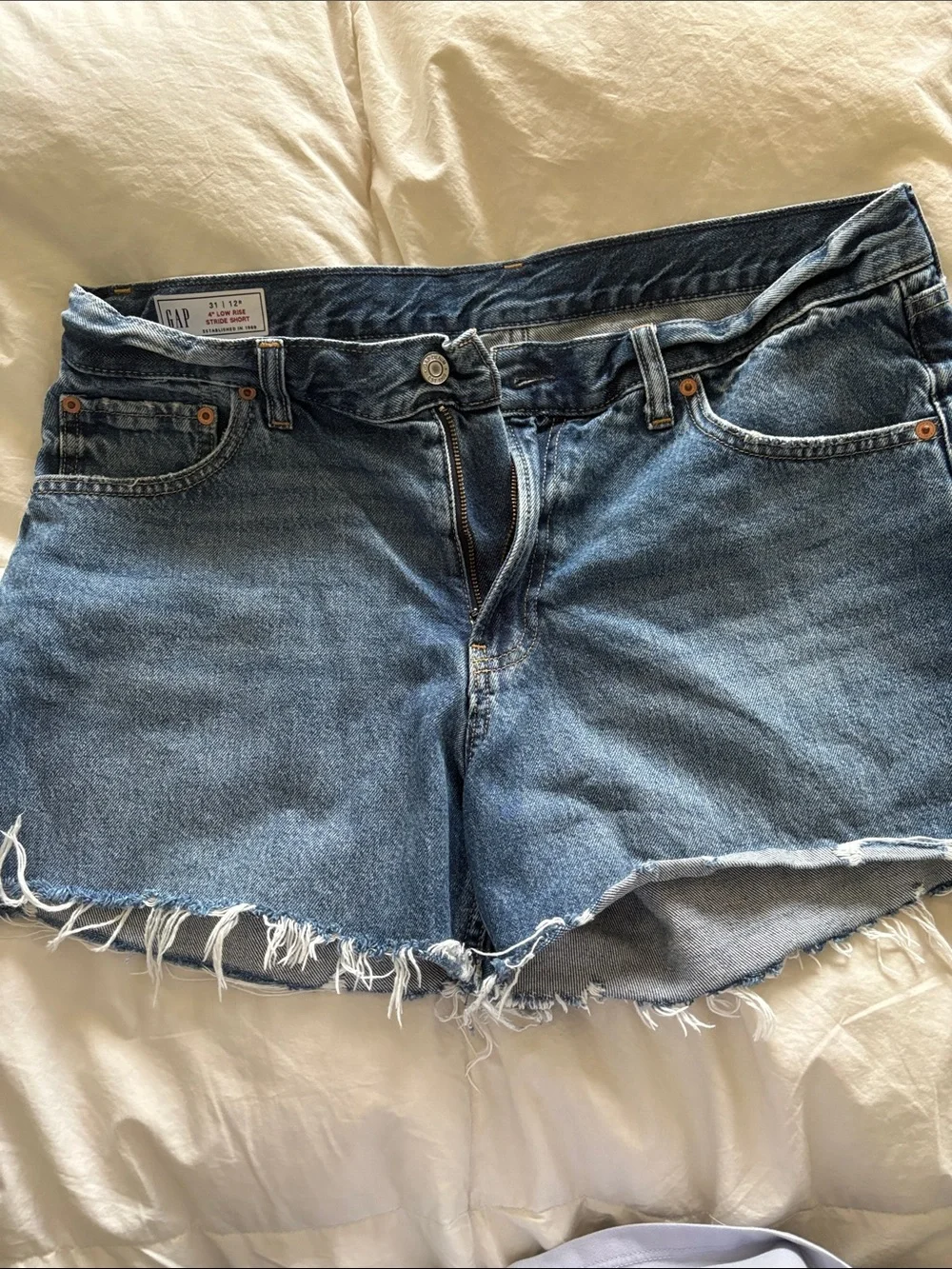 GAP Distressed Blue Denim Cutoff Shorts